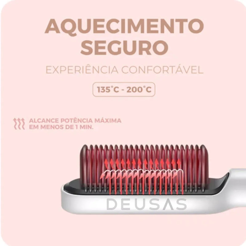 Escova Alisadora e Antifrizz Bivolt - Deusas