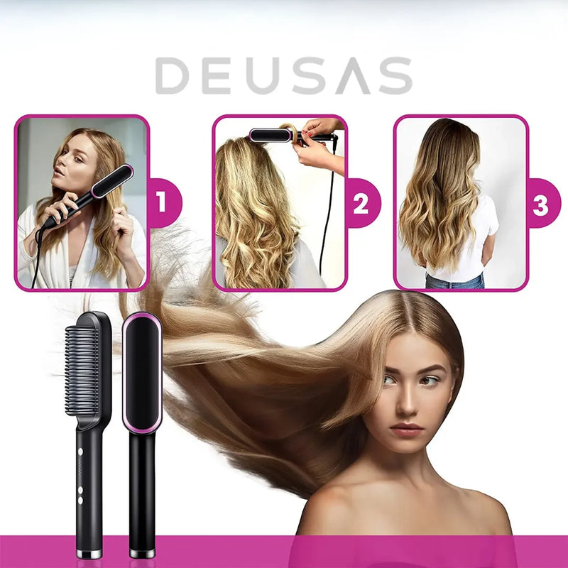 Escova Alisadora e Antifrizz Bivolt - Deusas